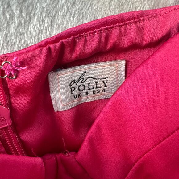 Oh Polly “Timeless Romance” Pink Satin Mini Dress – Size 4 - Picture 4 of 8